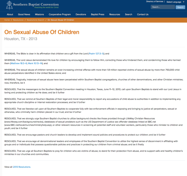 2014-06-29 SBC Resolution on Child Abuse