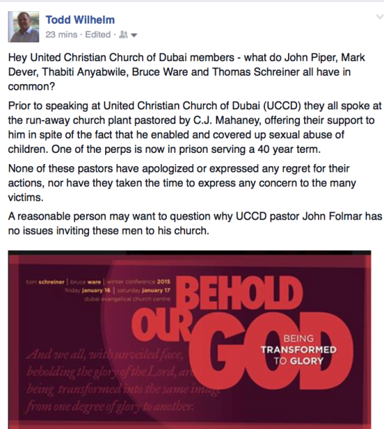 2015-01-13 My FB on UCCD Ware Schreiner conference